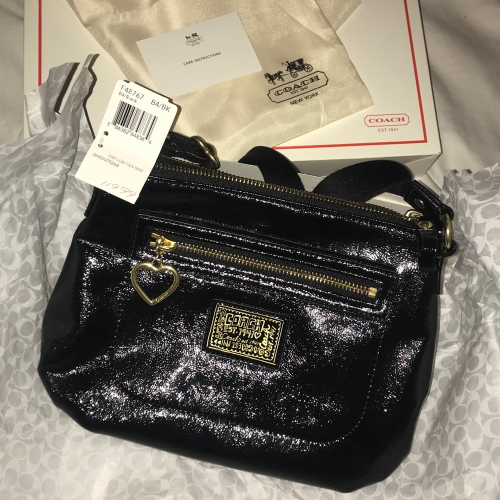 Black Patent Coach Purse
